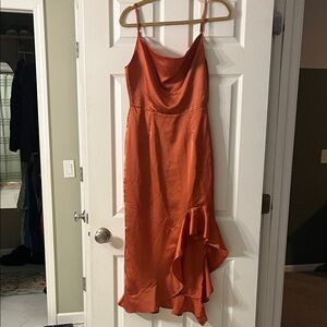 Missguided+ Asymmetrical Orange Dress